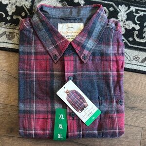 Weatherproof Men's Plaid Shirt in Red and Gray